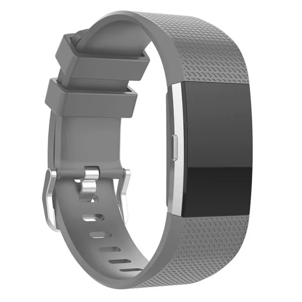 Силиконовый ремешок для часов для fitbit charge2 band умный Браслет для фитнеса часы сменный ремешок для спортивных часов полосы для fitbit Charge 2 - Цвет: Серый