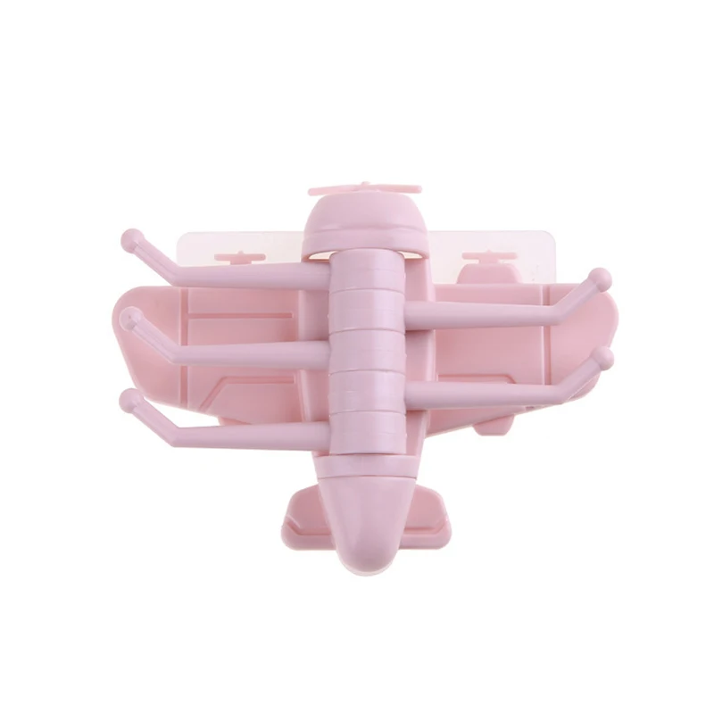 1 шт творческий поворотные крючки в форме самолета настенная вешалка Полотенца Крючки Держатель для кухонных приборов Ванная комната хранения стеллажи для дома - Цвет: Pink