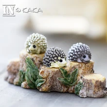 Cartoon resin cute mini Hedgehog dolls Home micro garden miniature decoration animals model Action Figure Toys DIY figurine