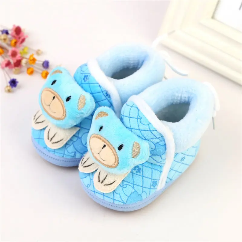 

Winter Baby Snow Boots Toddler shoes Baby Girl Shoes Knitted Cartoon Bear Infant Newborn Baby Shoes Footwear