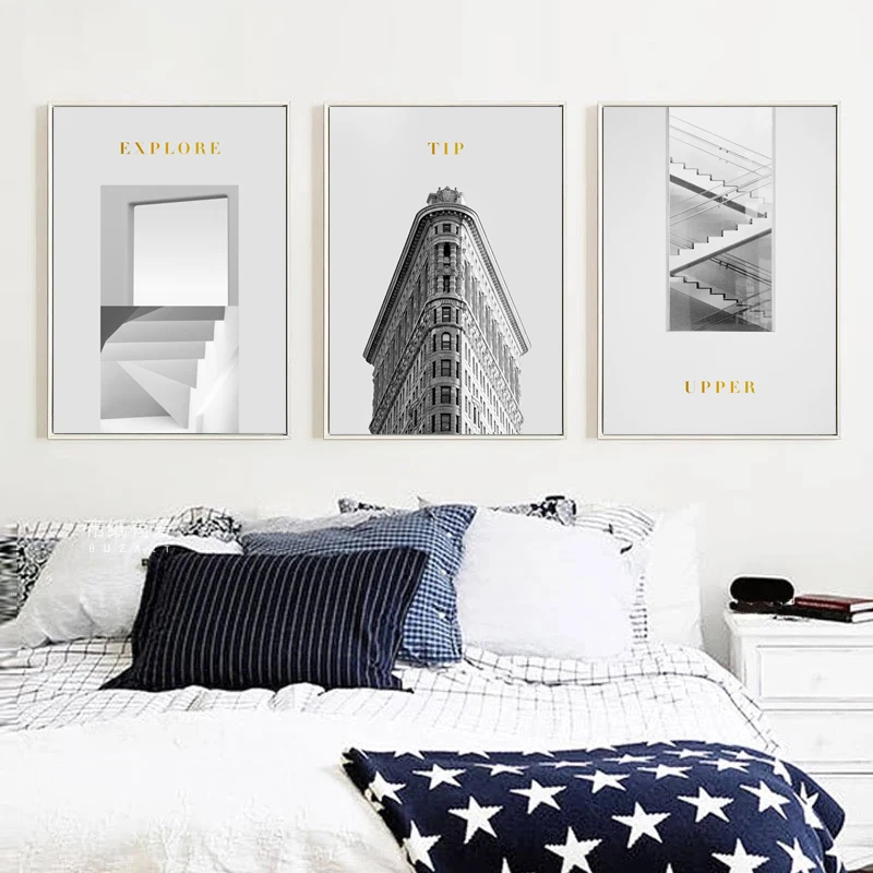 07G Modern Building Stairs A4 A3 A2 Canvas Painting Posters And Prints