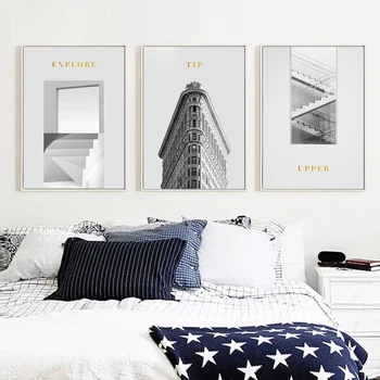

07G Modern Building Stairs A4 A3 A2 Canvas Painting Posters And Prints Home Art Pictures Wall Living Room Bedroom Decoration