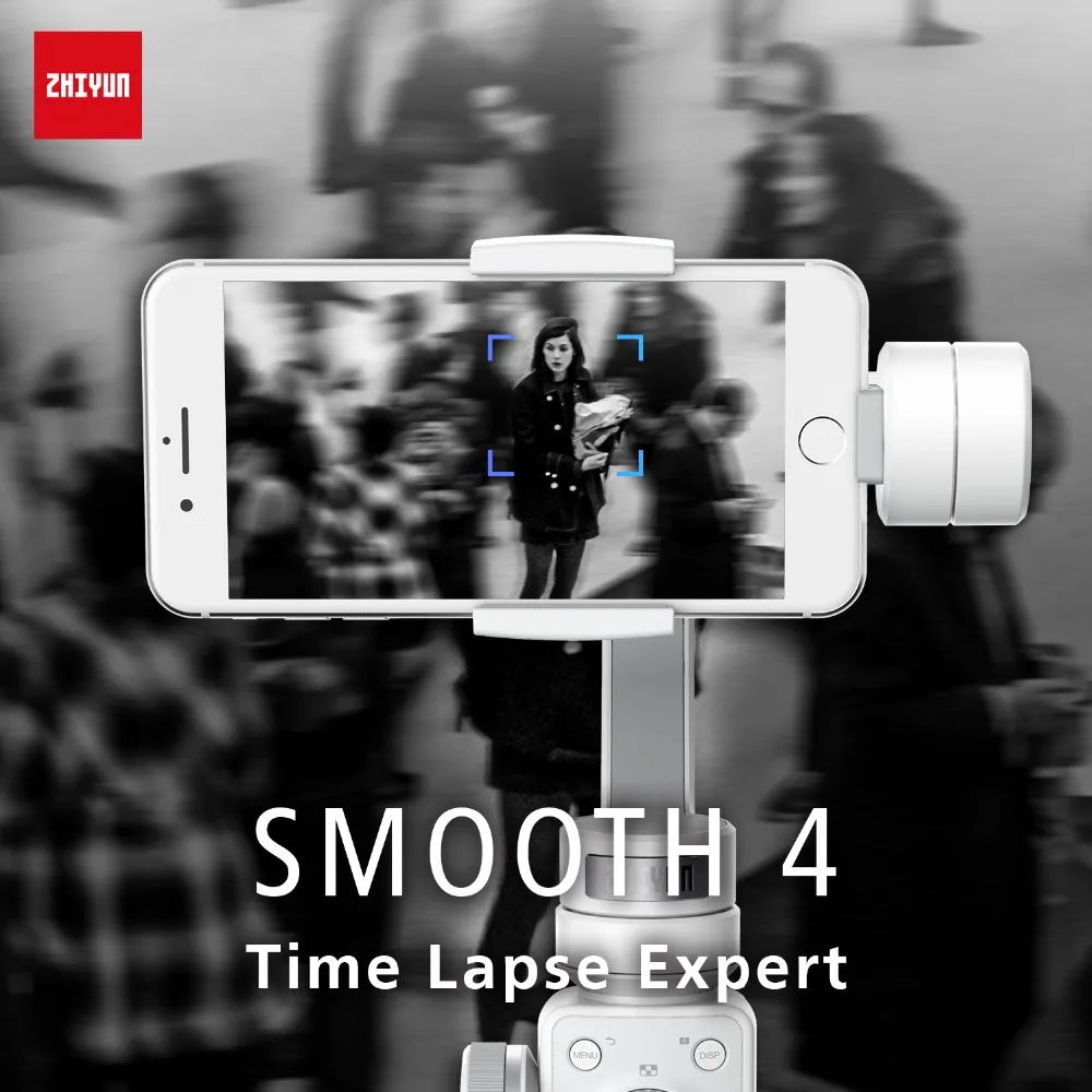 Zhiyun Smooth 4 3-Axis Focus Pull& Zoom возможность ручного стабилизатора для iPhone X 8 7 Plus samsung Galaxy S8+ S8 белый