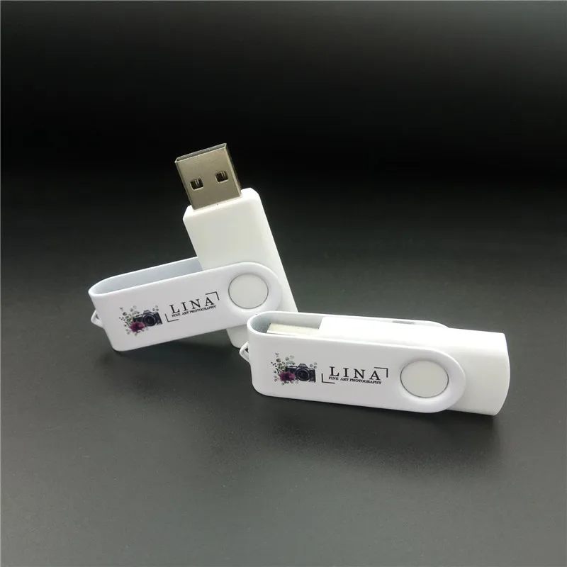 Пользовательский логотип печать белый поворотный usb 2,0 флеш-накопитель 32 ГБ 8 ГБ 4 ГБ 16 ГБ usb флеш-накопитель memorys stick pendrive(более 20 шт бесплатный логотип