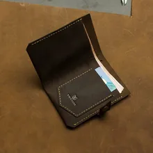 Винтажный открытый кошелек из натуральной кожи с застежкой большой емкости уникальный Декор Crazy Horse мужской кошелек из натуральной кожи