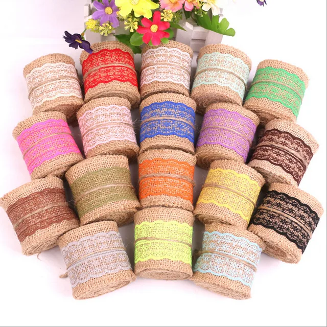5pcs Lot 6cm200cm Sewing Fabric Lace Linen Burlap Ribbon Trims Rustic Wedding Dress 5pcs Lot 6cm200cm Sewing Fabric Lace Linen Burlap Ribbon Trims Rustic Wedding Dress