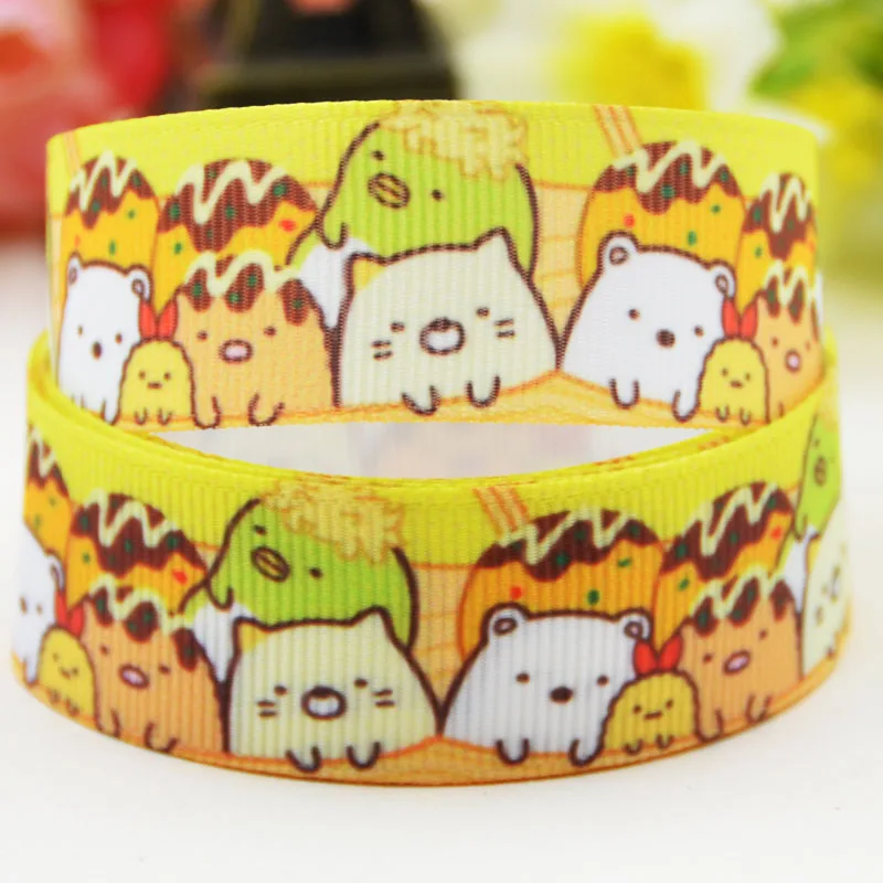 7/8 ''(22 мм) Sumikkogurashi с героями мультфильмов Grosgrain ленты вечерние украшения, атласные ленты X-02030 OEM 10 метров