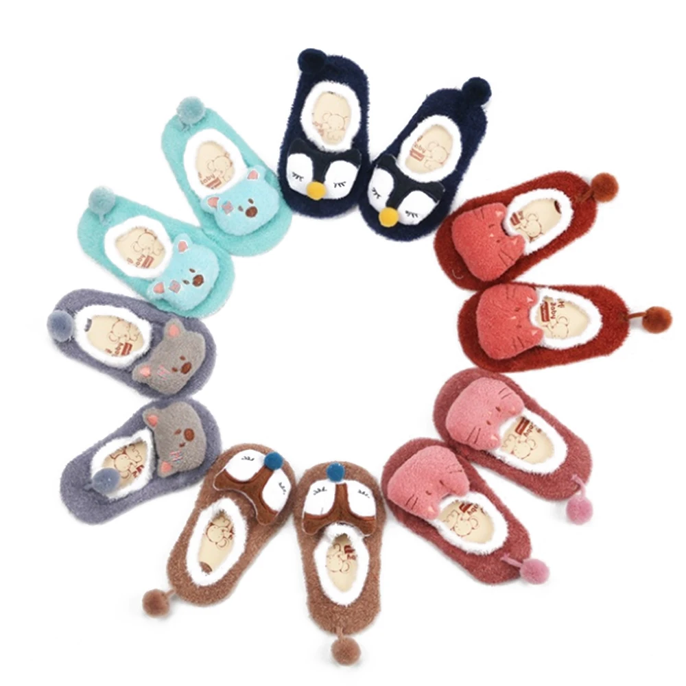 

MrY Baby Socks Winter Warm Coral Fleece Cute Cartoon Baby Socks Soft Animal Fox Pattern Boys Girls Floor Baby Socks