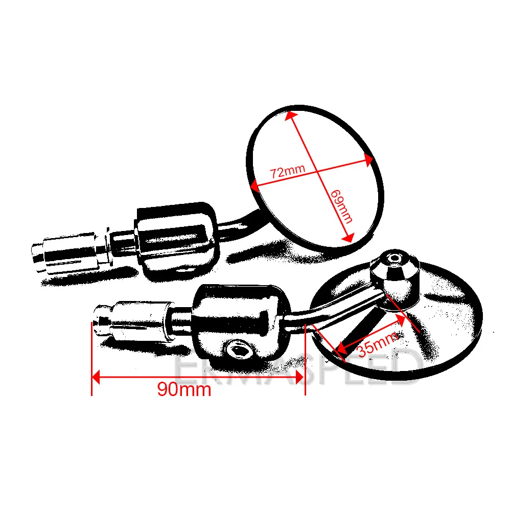 Мотоциклетные зеркала 22 мм ЧПУ алюминиевая ручка бар Торцевая сторона зеркала заднего вида для Honda Yamaha Kawasaki Suzuki