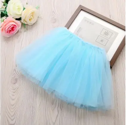 Blue Skirts Юбка с вуалью для маленьких девочек милая детская одежда принцессы подарок на день рождения, вечерние бальные юбки-пачки для малышей юбки из фатина ярких цветов - Цвет: Blue Skirts