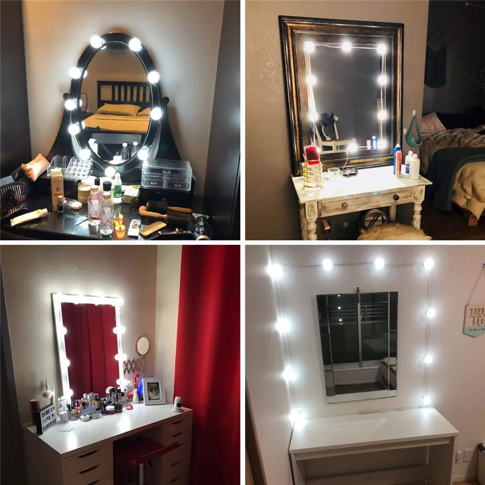  USB Powered Hollywood LED Mirror Light Makeup 5V Studio Bathroom Fill Bulb Cosmetic Dressing Table 