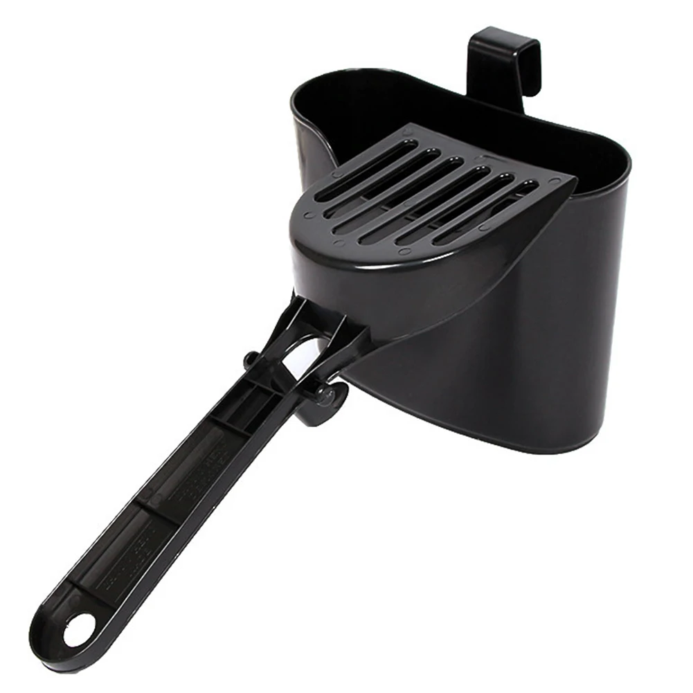 

Black Pet Poo Cleaning PP Shovel Terrarium Save Space Bedding Sifter Mesh Hook Cat Litter Scoop Set Box-packed