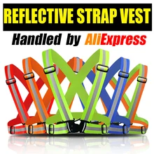 High Reflective Safety Vest belt high visibility Security Reflective elasticated Strips waistcoat belt for bicycle jog running