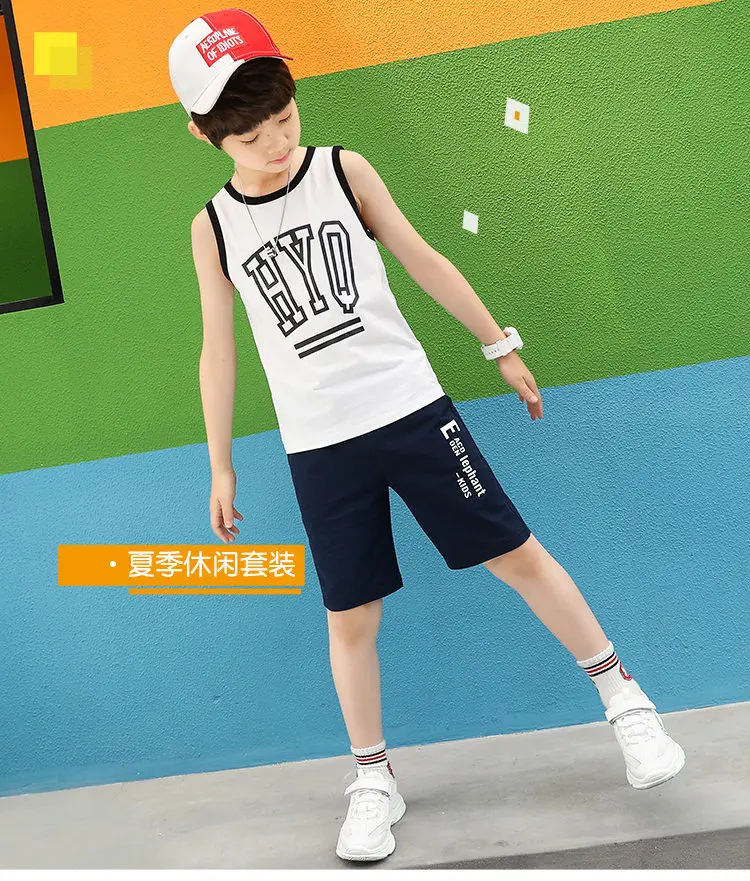 2pcs Set Toddler boy summer Cotton Sport Clothes Child's Basketball Uniform Baby Kids boys clothes set outfit set infantil