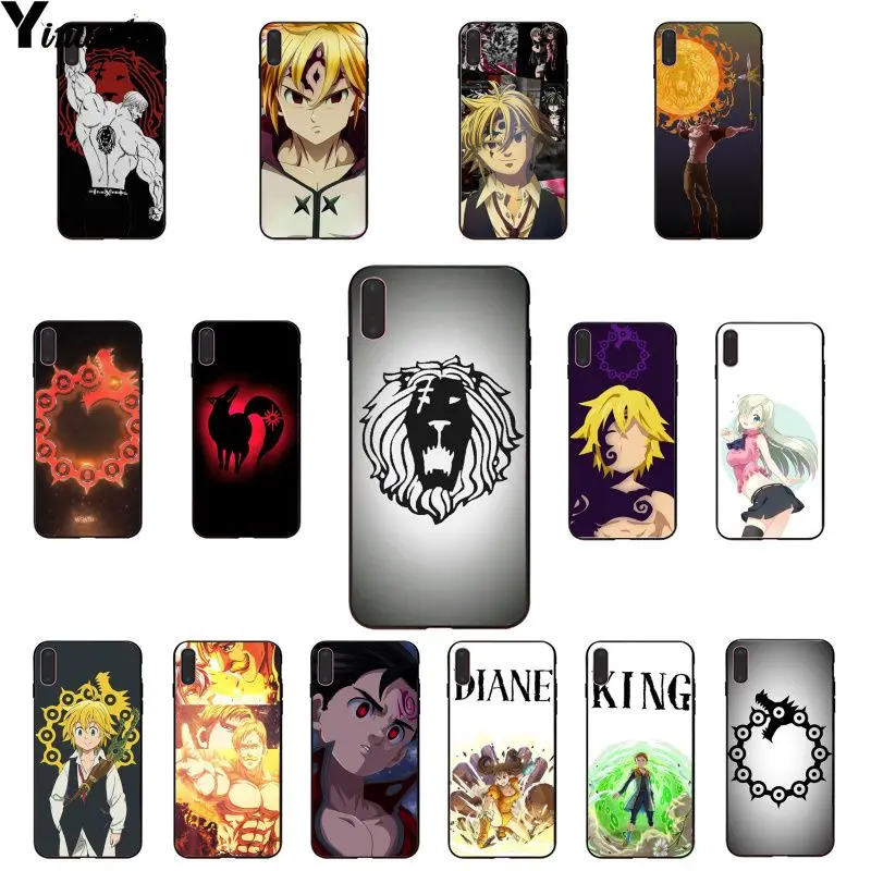 

Yinuoda seven deadly sins Black TPU Soft Rubber Phone Cover for iPhone 5 5Sx 6 7 7plus 8 8Plus X XS MAX XR