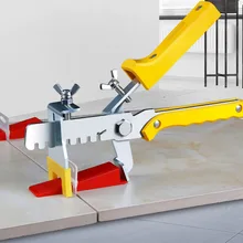 Точная система выравнивания плитки System100 зажимы+ 100 клинья+ 1 ПЛИТКА Плоскогубцы пол стены без каблука уравнитель пластиковые прокладки конструкций инструмент