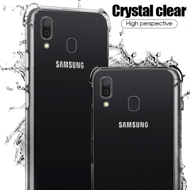 Прозрачный чехол с защитой от падения для samsung Galaxy Note 10 Pro A80 A90 A20E A20 A30 A40 A50 A70 M30 чехол для смартфона