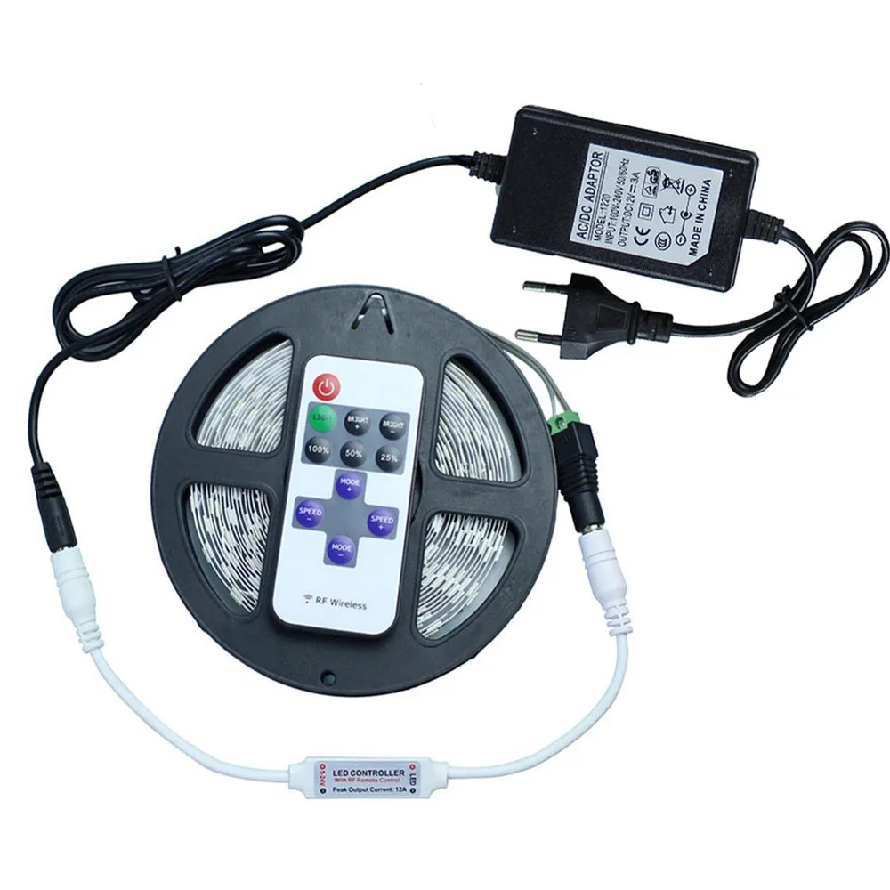 5050-dimmable-DC12V-led-strip-Non-waterproof-with-12V3A-power-supply-RF-wireless-led-controller-for