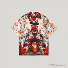 Uplzcoo Новая мужская рубашка, мужская рубашка с коротким рукавом, топ для молодых людей, Пляжная рубашка с принтом, винтажный Топ, L рубашка JA187