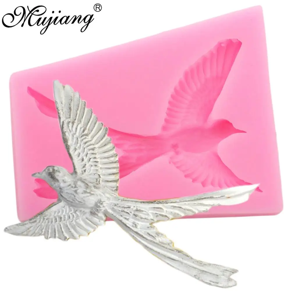 

3D Tropical Birds Silicone Molds Cupcake Topper Fondant Cake Decorating Tools Polymer Clay Jewelry Mold Candy Chocolate Mould