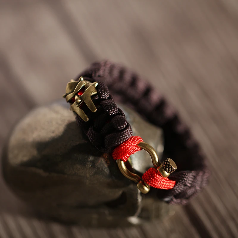 Mcllroy Nylon rope Weave bracelets D shape button Copper Mask Superman Men jewelry Vintage bracelet&bangle Punk accessories Boho