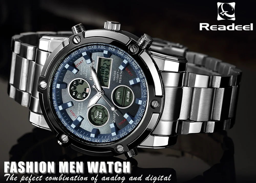 Sports Wrist Watch Men's Military Waterproof Brand Watches Fashion Full Steel Men LED Digital Watch Men Wristwatches Clock Male