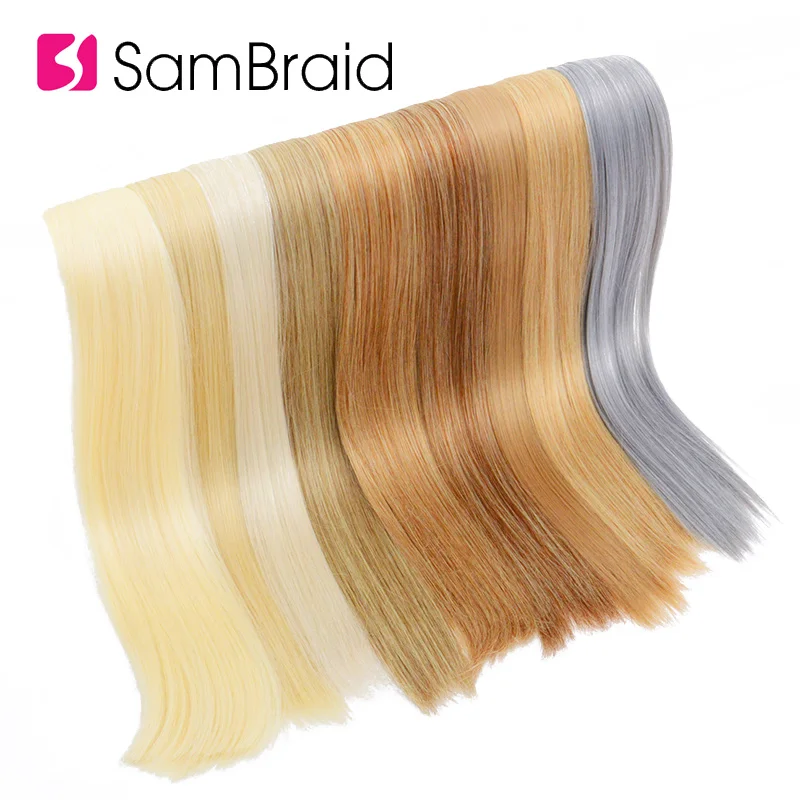 

SAMBRAID Straight Tape Hair 22 Inch Synthetic Hair On Adhesive 17 Colors Can Be Choose Invisible PU Weft Extension 40 Pcs/pack