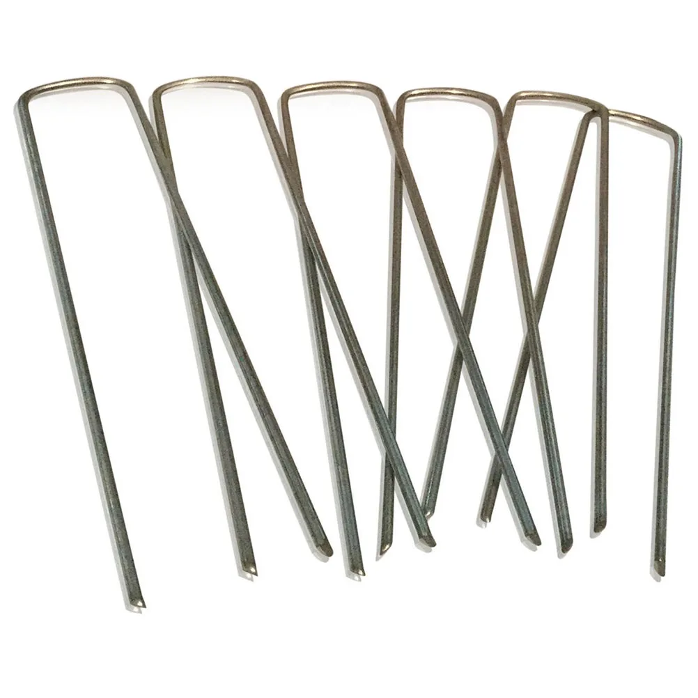 

NEW 100pcs 6 inch 11 Gauge Anti-Rust Contractor Grade Heavy Duty Galvanized Professional Metal Sod Garden Lawn Edging