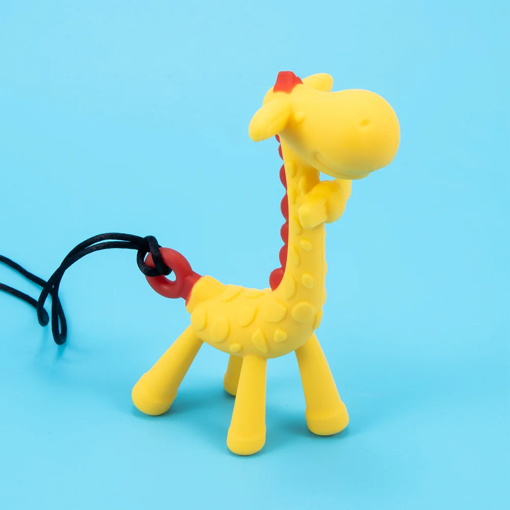 High Quality Food Grade Silicone Cute Giraffe Shape Baby Teether Toy
