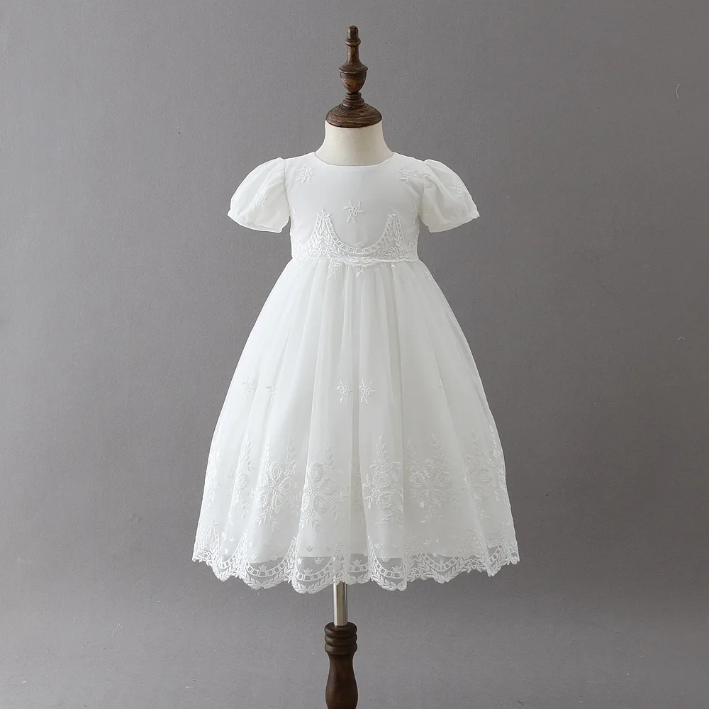 

New White Princess Christening Baby Girls Dress Baptism Kids Clothes