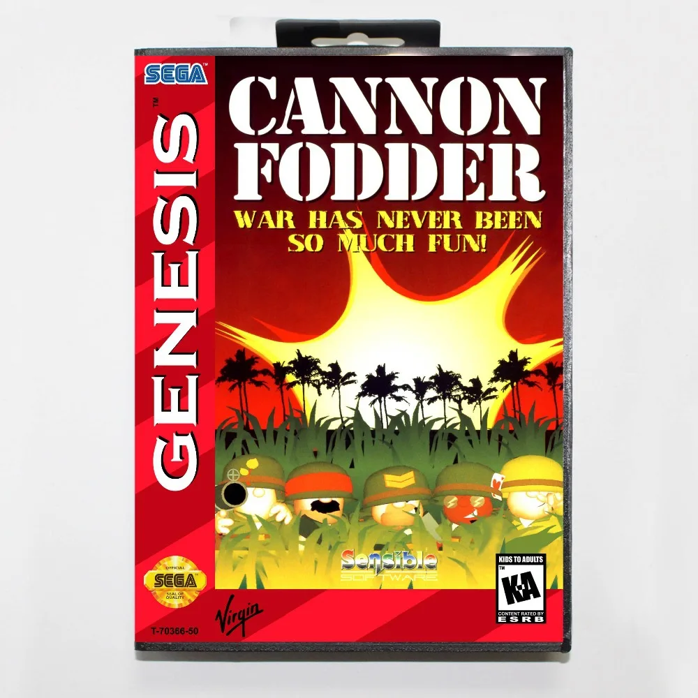 Игровой картридж Cannon Fodder 16 бит игровая карта MD с розничной коробкой для Sega Mega Drive