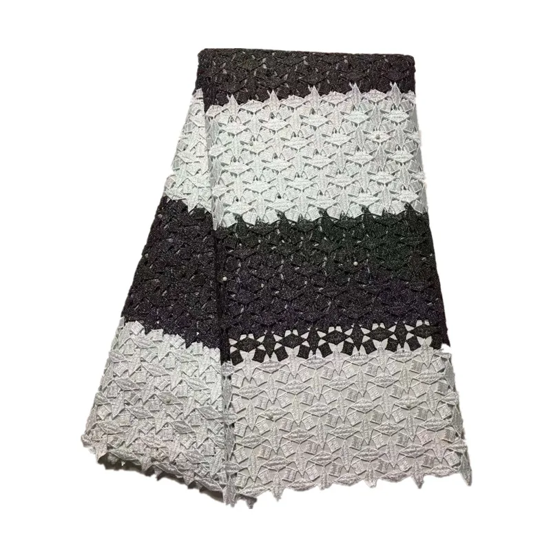 

2017 Fashion Multi Colors African Style Guipure Cord Lace Fabric for Wedding Dress