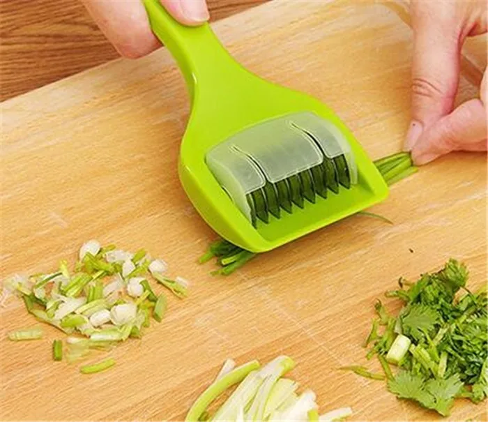 Stainless Kitchen Accessories Gadgets Blade Green Onion Chopper Slicer Garlic Coriander Cutter Chopper Vegatable Cooking Tools9