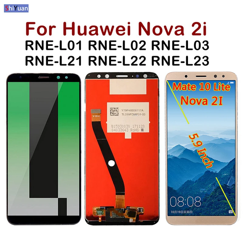 

5.9 inch For Huawei Nova 2i LCD Display Touch Screen Digitizer For Huawei Nova 2i LCD RNE L01 L02 L03 L21 L22 L23 Replacement
