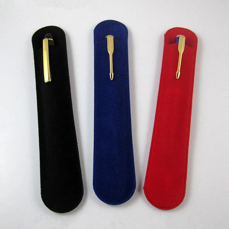 

Wholesale 50pcs Black Oval velvet pen pouch velvet bag pen box pen bag suede pen sleeve for school &office