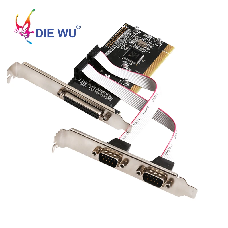 

PCI Expansion Card Adapter Converter to Dual RS232 RS-232 Serial Ports COM & DB25 Printer Parallel Port LPT TXB087