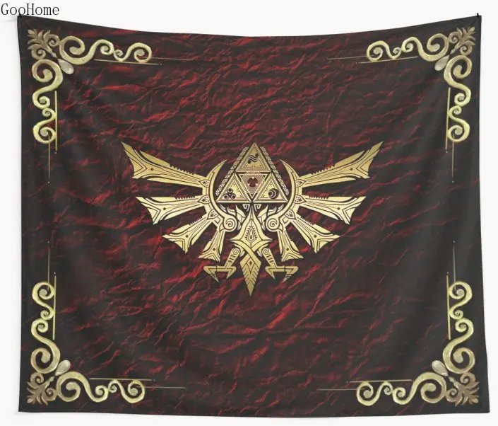 

The Legend Of Zelda Triforce Logo Wall Tapestry Cover Beach Towel Throw Blanket Picnic Yoga Mat Home Decoration
