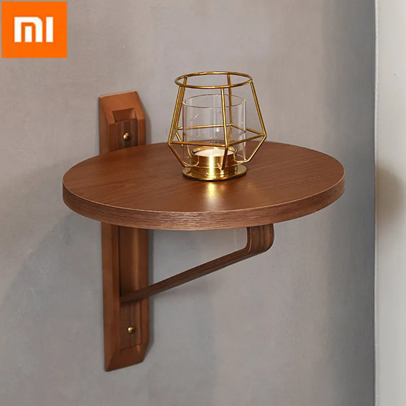 

Xiaomi T Disc-shaped Wall Hanging Storage Rack Bent Wood Craft Bedroom Decorations Nordic Design Storage Holders Home Organizer