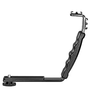 

L Bracket Stand With 2 Hot Shoe for Zhiyun Smooth Q Stabilizer/Feiyu Gimbal/BY-MM1 Microphone/Video Light