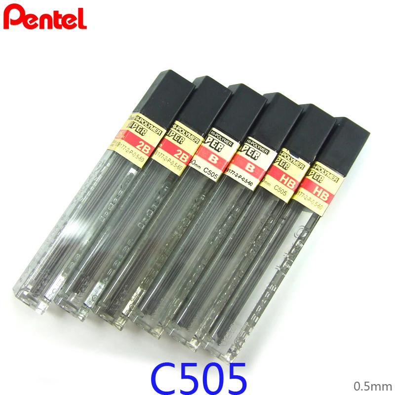 Pentel C505 супер Hi-Polymer механический карандаш свинцовый стержень 0,5 мм 2H HB B 2B