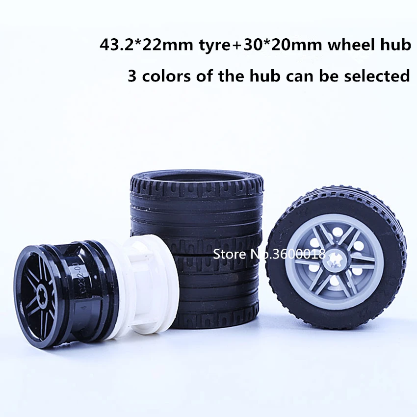 

4set/lot Decool TECHNIC wheel 43.2*22mm mechanical Compatible with legos 44309 56145 MOC DIY blocks bricks parts set