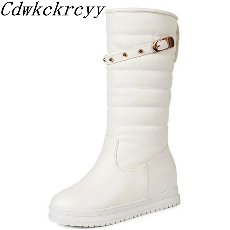 Women Boots Autumn and winter New style Non-slip Thick bottom Snow boots white thickening Cashmere Internal increase High Boots
