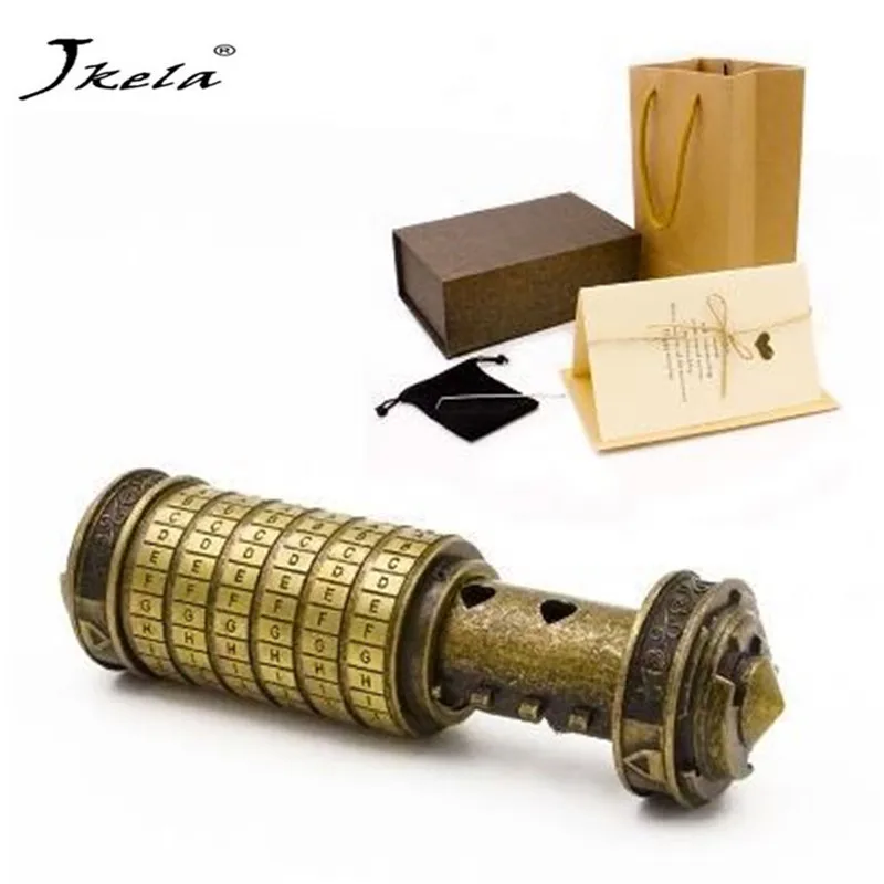 

Educational toys Metal Cryptex locks gift ideas Da Vinci Code lock to marry lover cryptex props get 2 free rings