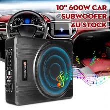 10 pollici 600W Subwoofer Auto Car Audio Sottile Sotto Il Sedile Subwoofer Attivo Amplificatore per Basso Altoparlante Amplificatore Auto Subwoofer Woofer