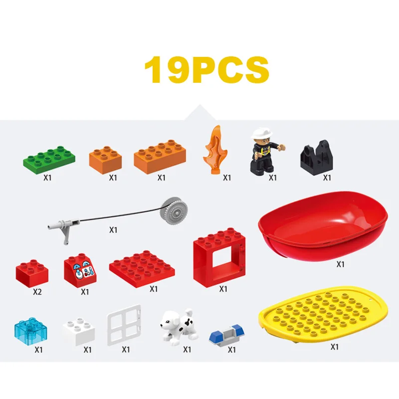 DIY большой размер городской пожарный отдел пожарные Строительные блоки совместимы со всеми брендами Duploe кирпичи хобби игрушки для детей