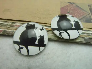 

4pcs 25mm Handmade Photo Glass Cabochons (cat) GH6-15