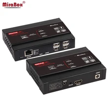 Mirabox 100m 4K KVM USB HDMI по IP Cat5e Cat6 удлинитель Поддержка 802.3af POE, USB2.0 сквозной, 4K@ 30 Гц 4:4:4, задержка