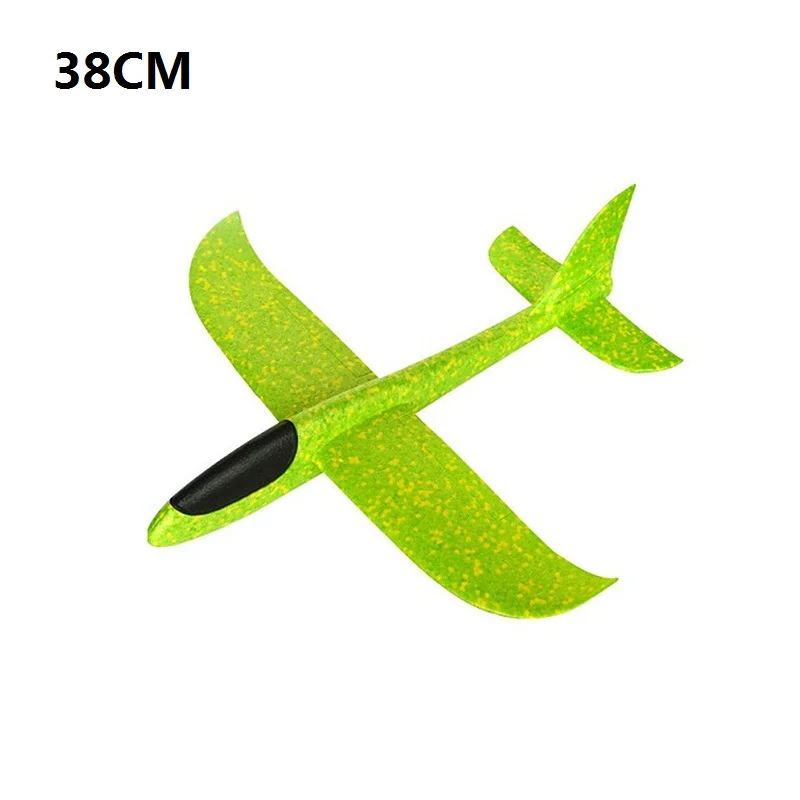 Модель аэроплана детские игрушки «сделай сам» ручной бросок Летающий планер самолеты вечерние наполнители мешок Летающий планер самолет игрушки для детей игры EPP пена - Цвет: 38CM Green