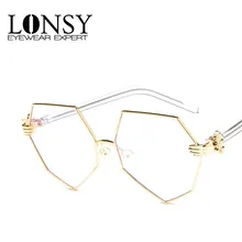LONSY Модные Золотые очки оправа женские брендовые дизайнерские винтажные классические очки оправа женские oculos de grau feminino