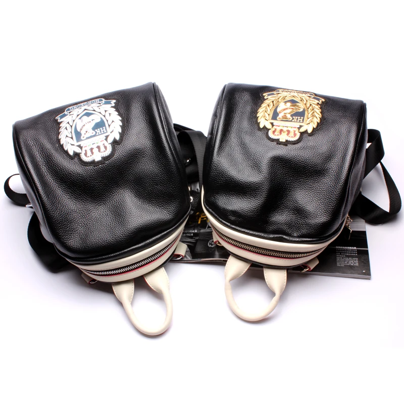 

2018 New Genuine Leather Cowhide Korean Fashion Simple Women Backpack 2 Patterns Personalized Students Travel Bag Free Shipping